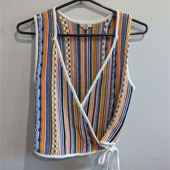 Ecote Tie Up Knit Vest Small - Picture 1 of 4